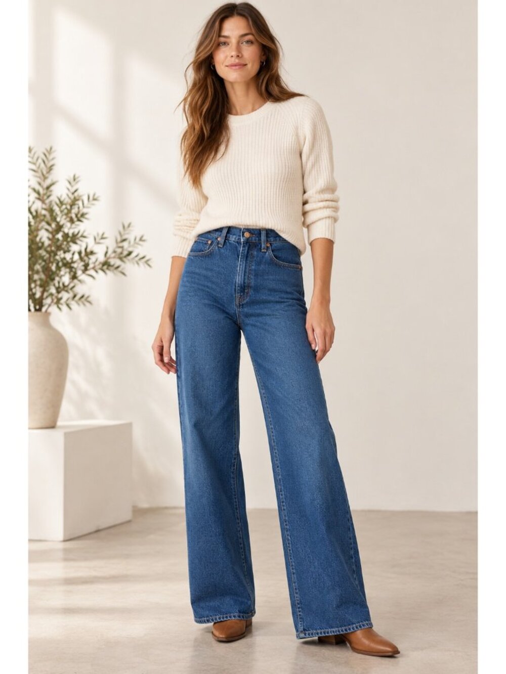 J.Crew High Rise '90s Wide-Leg Jeans Women's 28 Blue Denim Cotton Lyocell